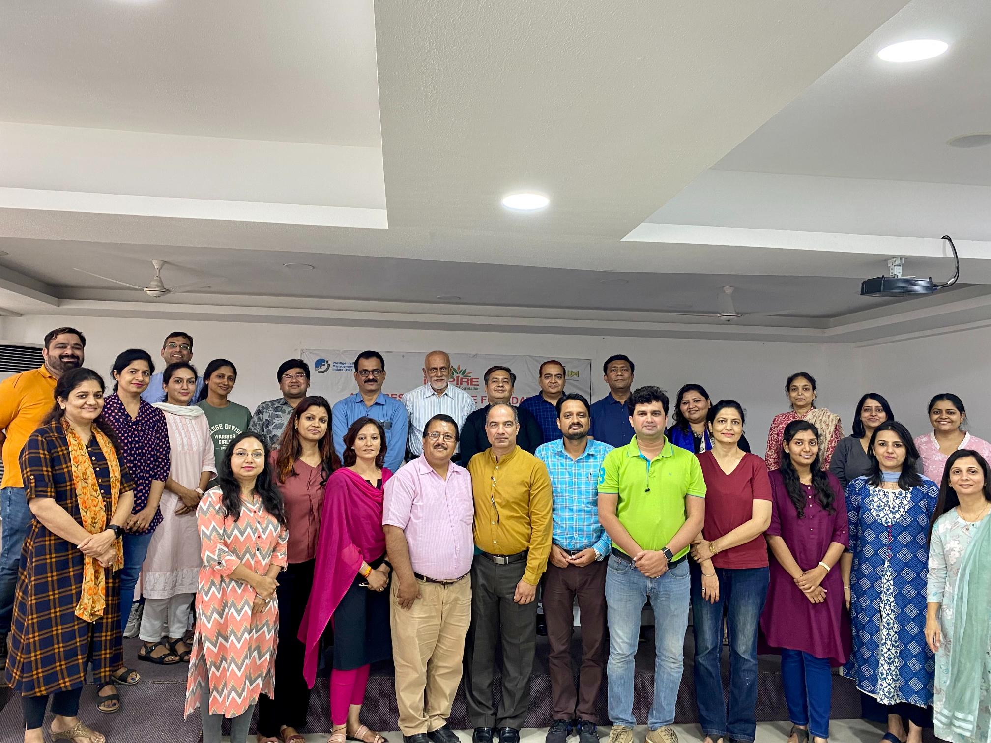 Dr. Ashok Ullal with participants during Business Simulation Workshop