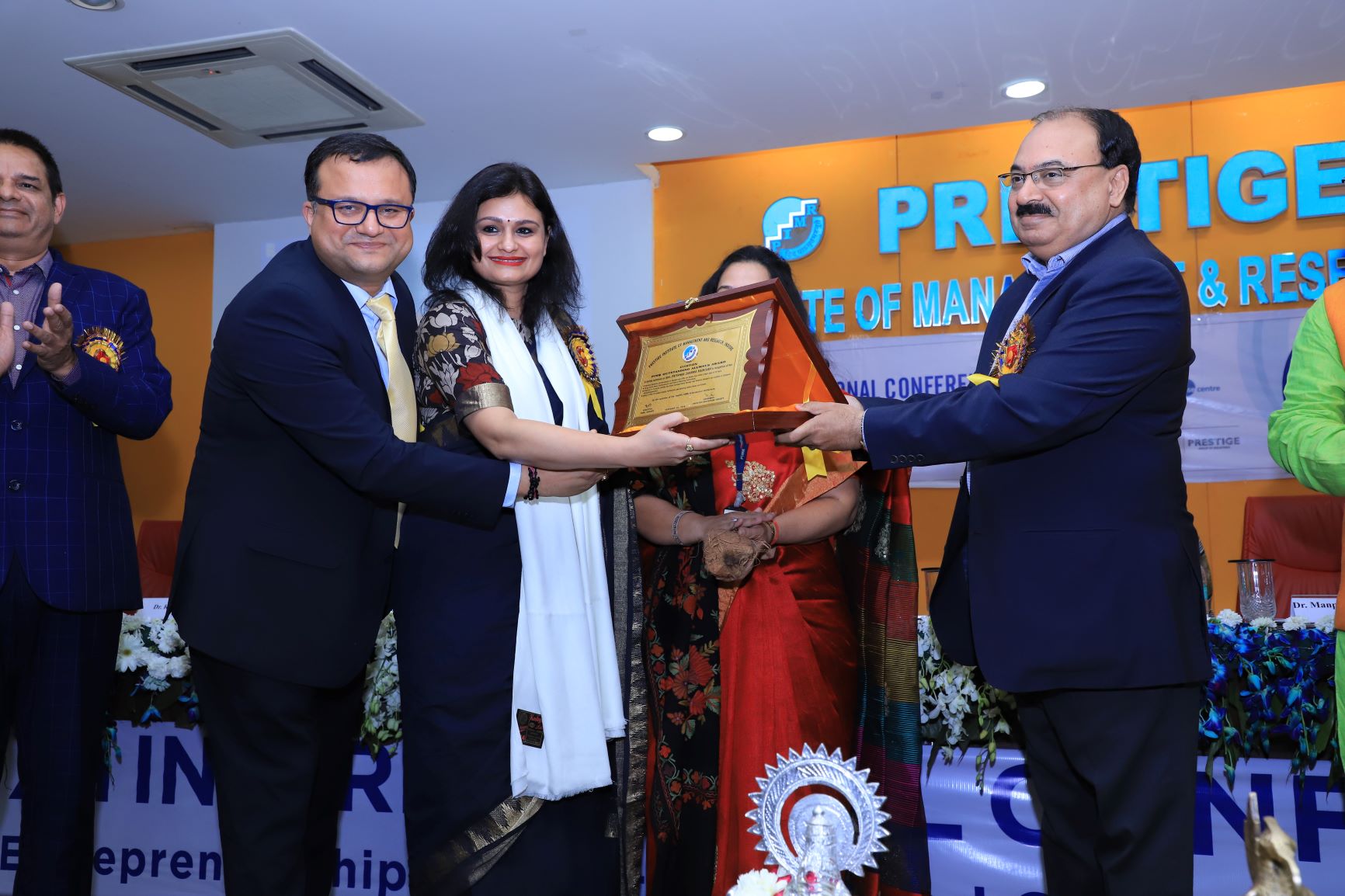 Ms. Priyanka Kaintura, Head IR and Corporate Communication, Monster Worldwide receiving PIMR Outstanding Alumnus Award' February 2018
